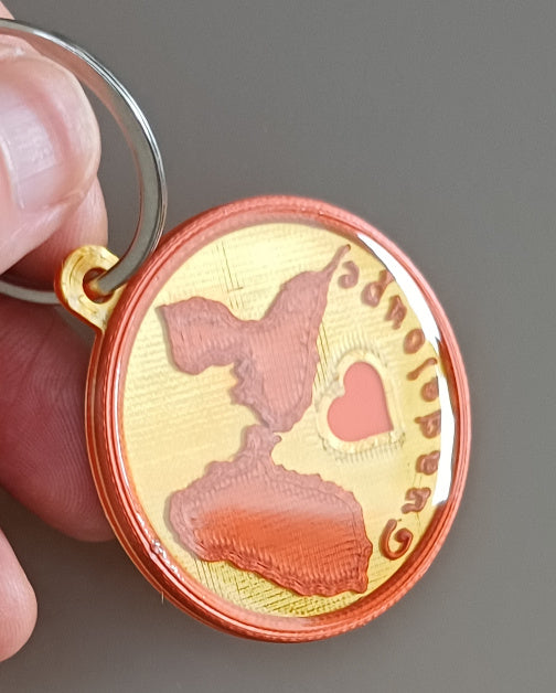 Porte-clé "Guadeloupe Coeur Rouge"