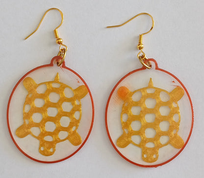 Boucles d'oreilles "Tortue Tête en bas"