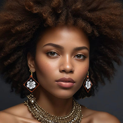 Boucles d'oreilles_hibiscus blanc