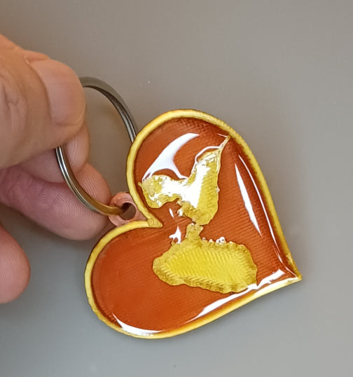 Porte-clé "Coeur doré"