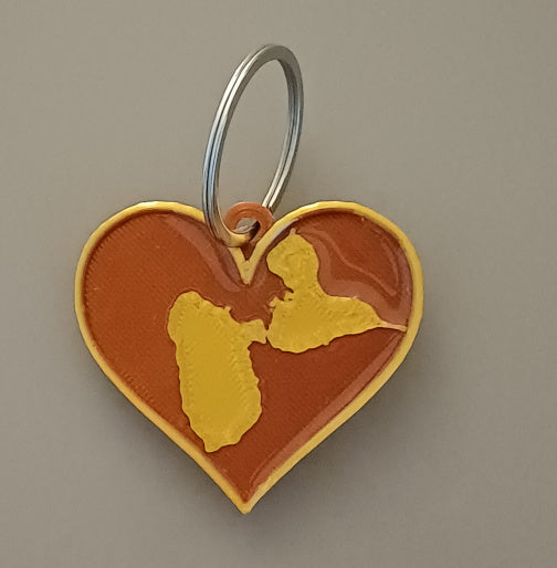 Porte-clé "Coeur doré"